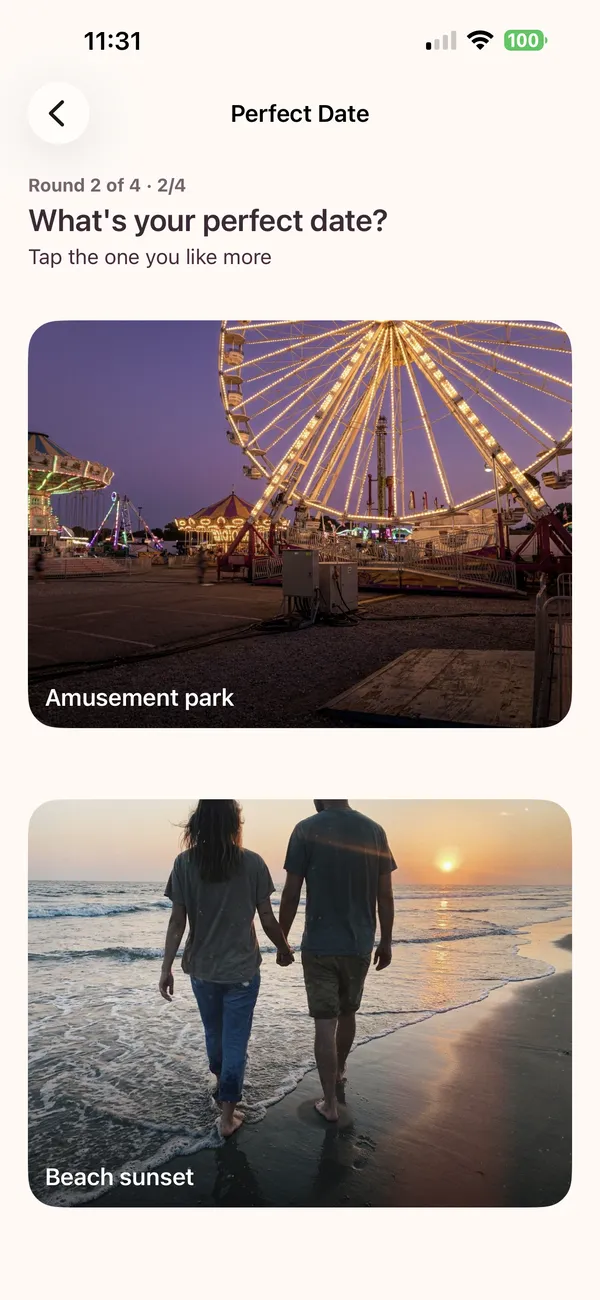 Photo Battle choosing the perfect date